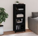 vidaXL Bokhylle svart 50x35x125,5 cm heltre furu