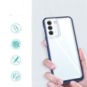 Hurtel Clear 3in1 Case for Samsung Galaxy S23 Silicone Cover with Frame Blue
