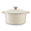 BARBARY&OAK Rund Støpejernsgryte, 24cm, Kremhvit, 4 liter
