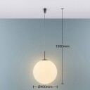 Lindby Kule-hengelampe Marike av opalglass, 40 cm