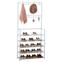 Herzberg Segmentert Hallstand Kleshenger med 5 hyller Skostativ   80x173cm