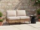 Sofa utendørs 2 seter Omegana uten armlener kunstrotting   Beige/Svart