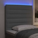  LED Hodegjerde Linjer Design Lysegrå 90 cm Stoff