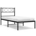 vidaXL Sengeramme i metall med hodegavl svart 90x190 cm 8721012190481