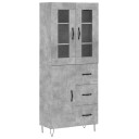 vidaXL Highboard betong grå 69,5x34x180 cm konstruert tre 8720845479237