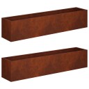 vidaXL Hageblomsterpotte 2 stk. Rusten 80 x 20 x 20 cm Cortenstål