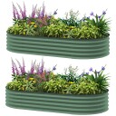 Sett med 2 høybed av stål plantebed kaldramme hagebed blomsterkasse stablebar plantekasse grønnsaksbed 181 x 93 x 30 cm