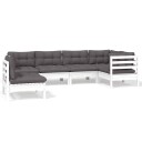  Hagesofagruppe med puter 6 deler furu hvit 3096419