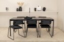 Venture Home Pelle Spisegruppe 190 cm Rektangulær med 6 Kenth Stoler Sort