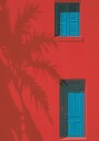 Red Wall Blue Door Plakat / 21x30