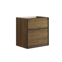 Dansani Inzo Alu-ramme Svart Underskap 2 Skuff Brun eik / 60cm
