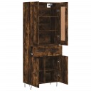  Highboard røkt eik 69,5x34x180 cm konstruert tre