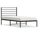 vidaXL Sengeramme i metall med hodegavl svart 75x190 cm