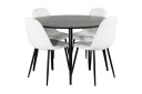 Venture Home Spisegruppe Balisa 115 cm Rund + 4 Ypas Spisestoler  
