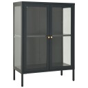 vidaXL Skjenk antrasitt 75x35x105 cm stål og glass