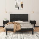 vidaXL Veggmontert sengegavl svart 146x3x63 cm heltre furu
