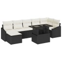 vidaXL Hagesofa Set 8 stk. Svart og krem polyrotting
