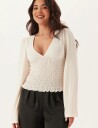 Bubbleroom Structure Smock Top   Cream   XS