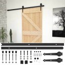 vidaXL Skyvedør Naturlig og svart 80 x 210 cm Heltre furu
