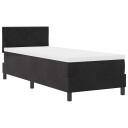  LED Box Springer Bed med madrass Svart 80 x 200 cm Fløyel