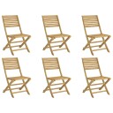  Sammenleggbare hagestoler 6 stk 48,5x61,5x87 cm heltre akasie 3214228