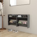 vidaXL Veggskoskap 2 stk h?yglans gr? 60x18x60 cm sponplater