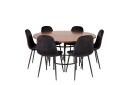 Venture Home Copenhagen Spisegruppe 140 cm Rund med 6 Polar Stoler Sort