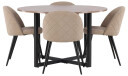 Venture Design Durango & Velvet spisegruppe Beige/valnøtt 4 stoler & bord 120 cm