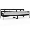 vidaXL Dagseng svart heltre furu 80x200 cm