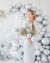 60 cm Rund Glossy Mirror Sølvfarget Ballong