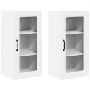  Kjøkkenskap 2 pcs Høyglanset hvit 40 x 31 x 80 cm
