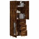 vidaXL Highboard røkt eik 69,5x34x180 cm konstruert tre 8720845411930