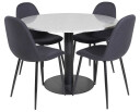 Venture Design Razzia & Polar spisegruppe Grå/svart 4 st stoler & bord 106 cm