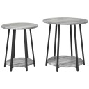  Sidebord 2 stk Grå Sonoma Ingeniørtre og Metall