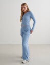 aim´n Ease Ribbed Wide Pants - Blue - XL