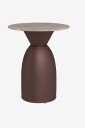 AC Design Furniture   Ferrol rundt salongbord plate i polert marmor søylefot Ø40x50 cm   Grå