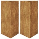 Plantekasser 2 stk 40x34,5x70 cm cortenstål