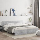 vidaXL Sengeramme med hodegavl betonggrå 160x200 cm 8721012246898