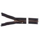 YKK Delbar Glidelås Antikk Messing 45cm 4mm Svart
