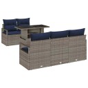 vidaXL Hagesofa Set 6 stk. 5 Antall seter Grå polyrotting
