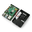 Sort kabinett med vifte for Raspberry Pi 4B – praktisk case