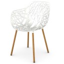 Fast Forest Stol med armlener Iroko/White