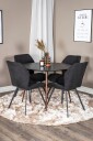 Venture Home   Spisegruppe Plaza med 4 stk stoler Gemma   Svart