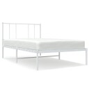 vidaXL Sengeramme i metall med hodegavl hvit 90x200 cm