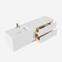 Pulcher Mood 180L Soho   Baderomsmøbel 180x46 cm matt hvit med SolidTec® vask