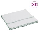  Gulvkluter 5 stk hvit med grønne striper 50x60 cm