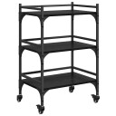 vidaXL Kjøkkenvogn Svart Eik 50 x 35 x 75.5 cm Konstruert tre