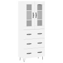  Highboard hvit 69,5x34x180 cm konstruert tre