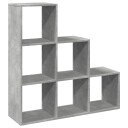 Romdeler bokhylle 3 etasjer betonggrå 99x29x99cm konstruert tre
