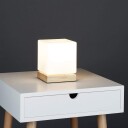 Bordlampe i opalt glass